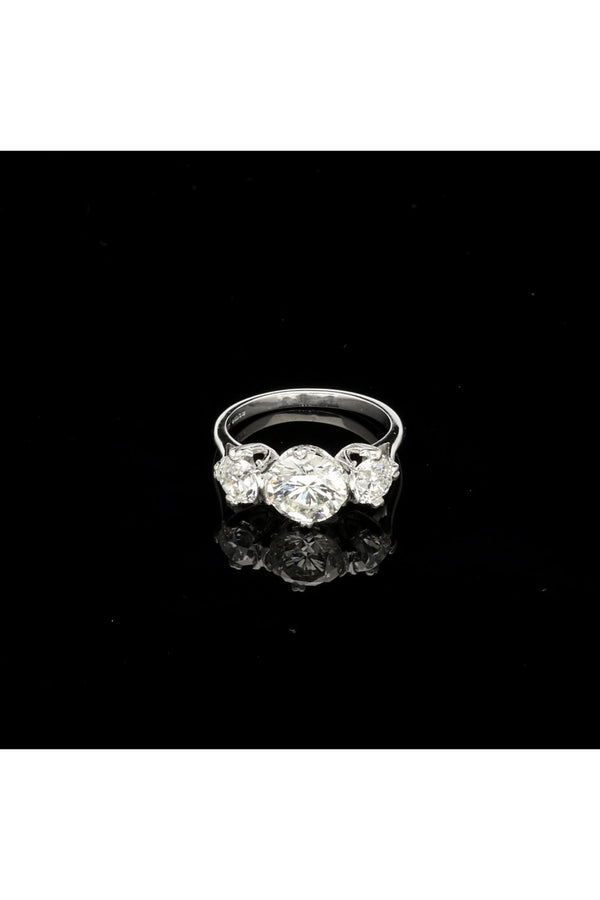 Stunning Platinum Pre Owned Three Stone Diamond Ring 3.29ct