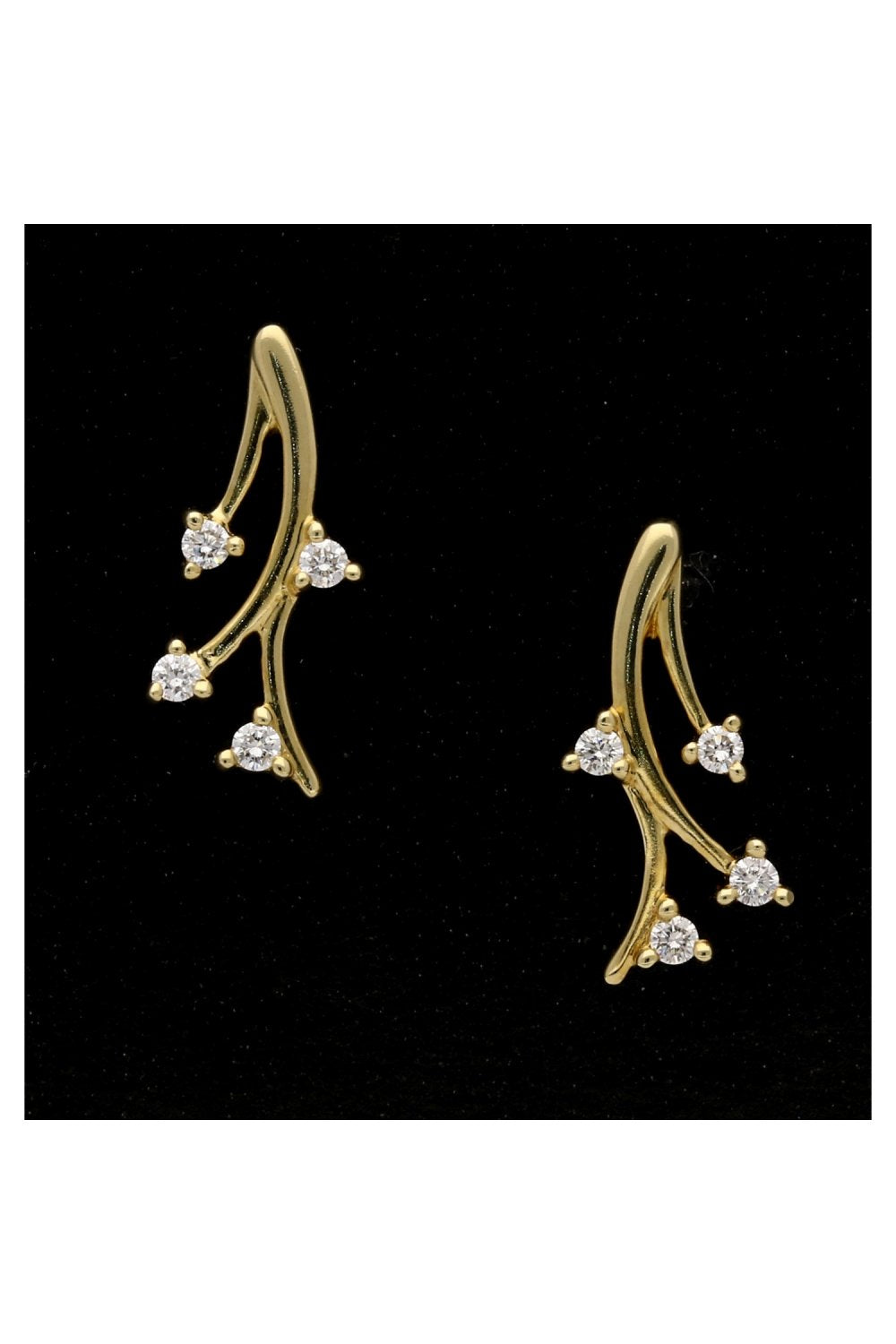 18ct Yellow Gold Diamond Set Drop Earrings