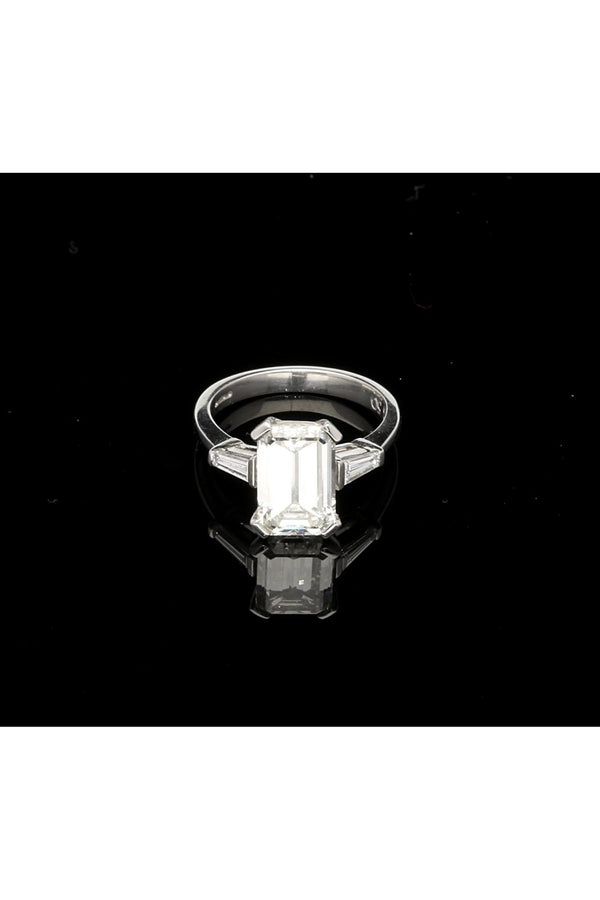 2.50ct Emerald Cut Diamond Platinum Engagement Ring