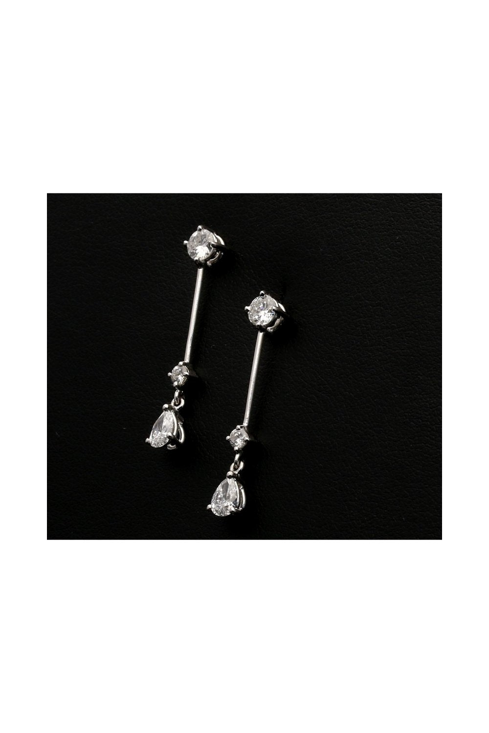 Dazzling Pear and Brilliant Cut Diamond Drop Earrings 0.76ct