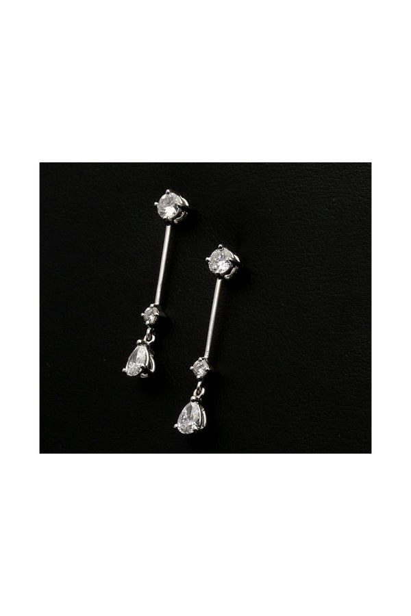 Dazzling Pear and Brilliant Cut Diamond Drop Earrings 0.76ct