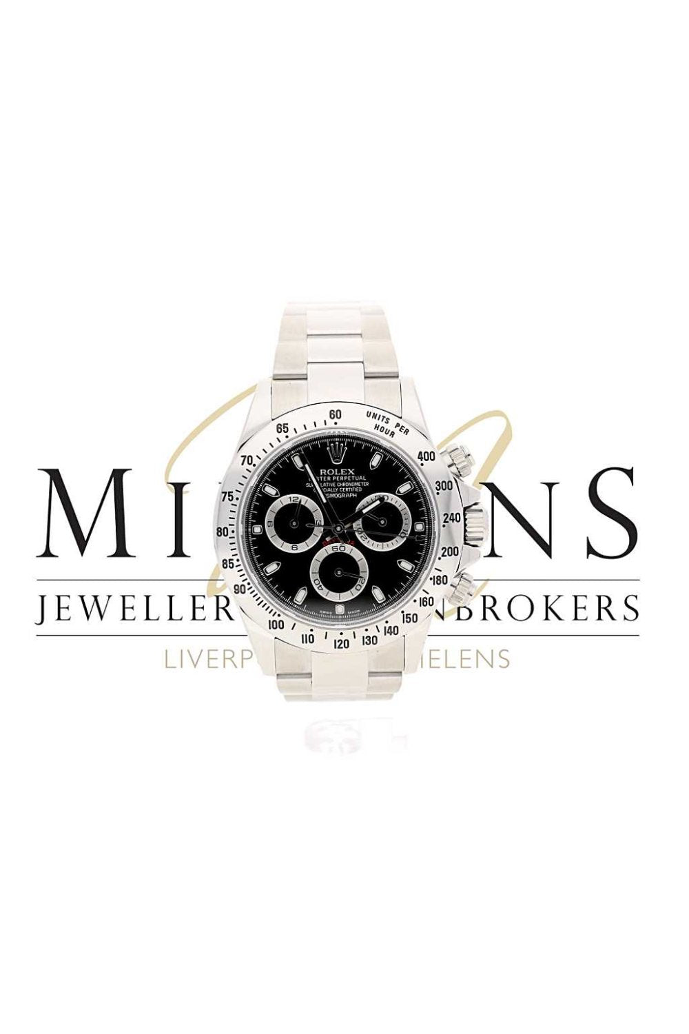 Gents Second Hand Stainless Steel Rolex Daytona 116520 ~ Black