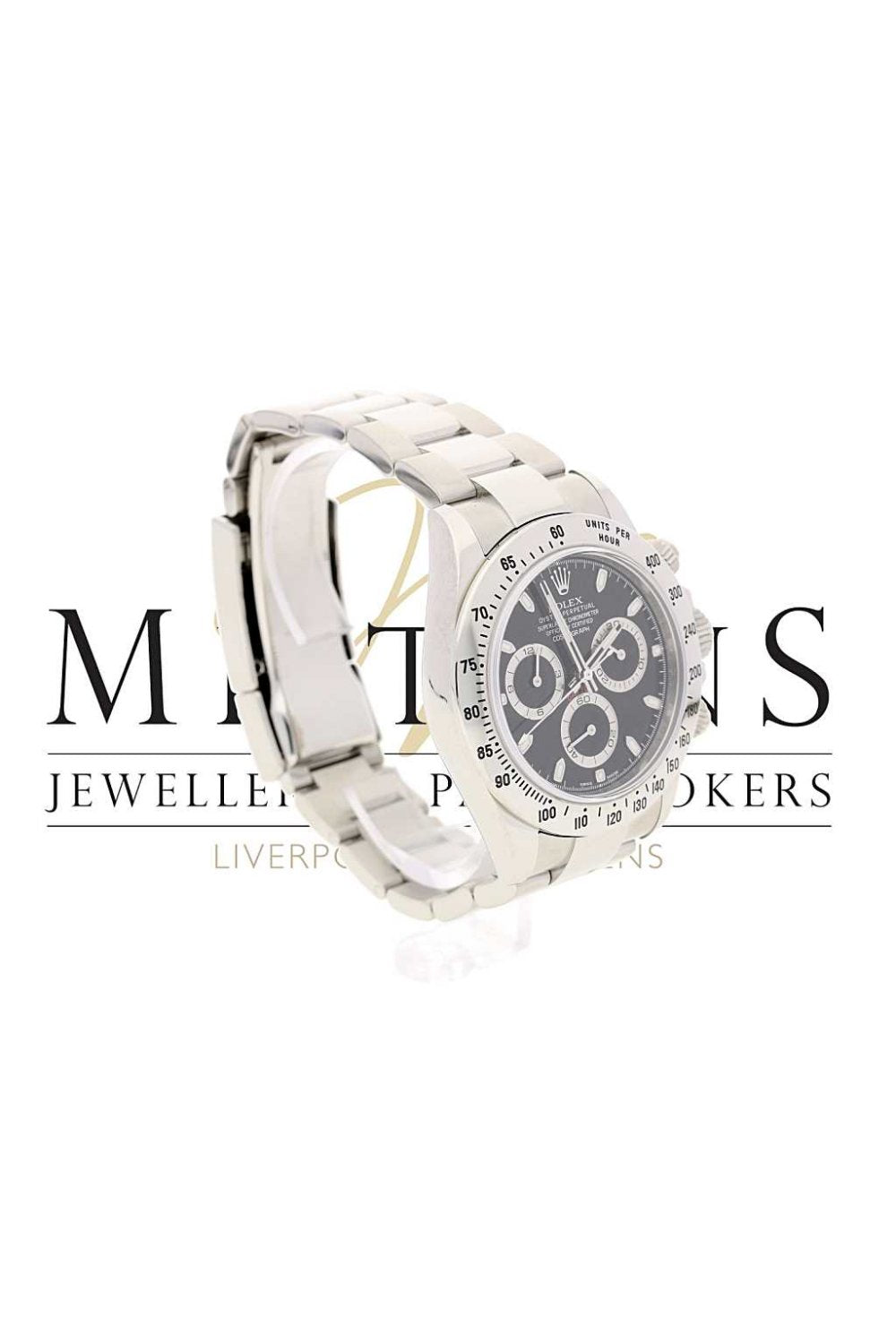 Gents Second Hand Stainless Steel Rolex Daytona 116520 ~ Black