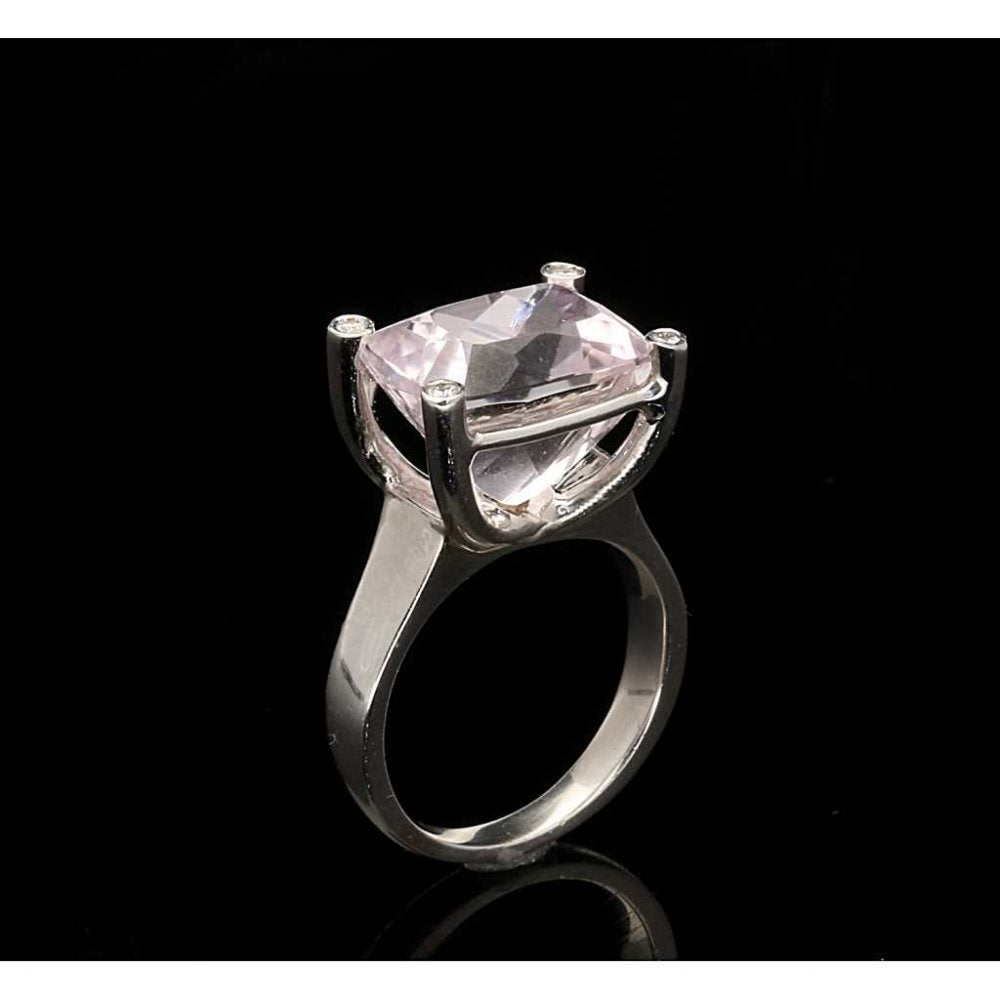7.55ct Kunzite and Diamond Ring - 18ct White Gold