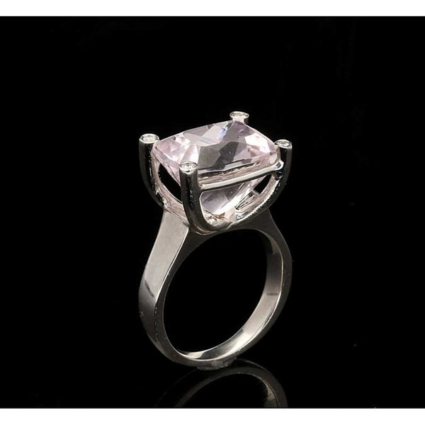 7.55ct Kunzite and Diamond Ring - 18ct White Gold