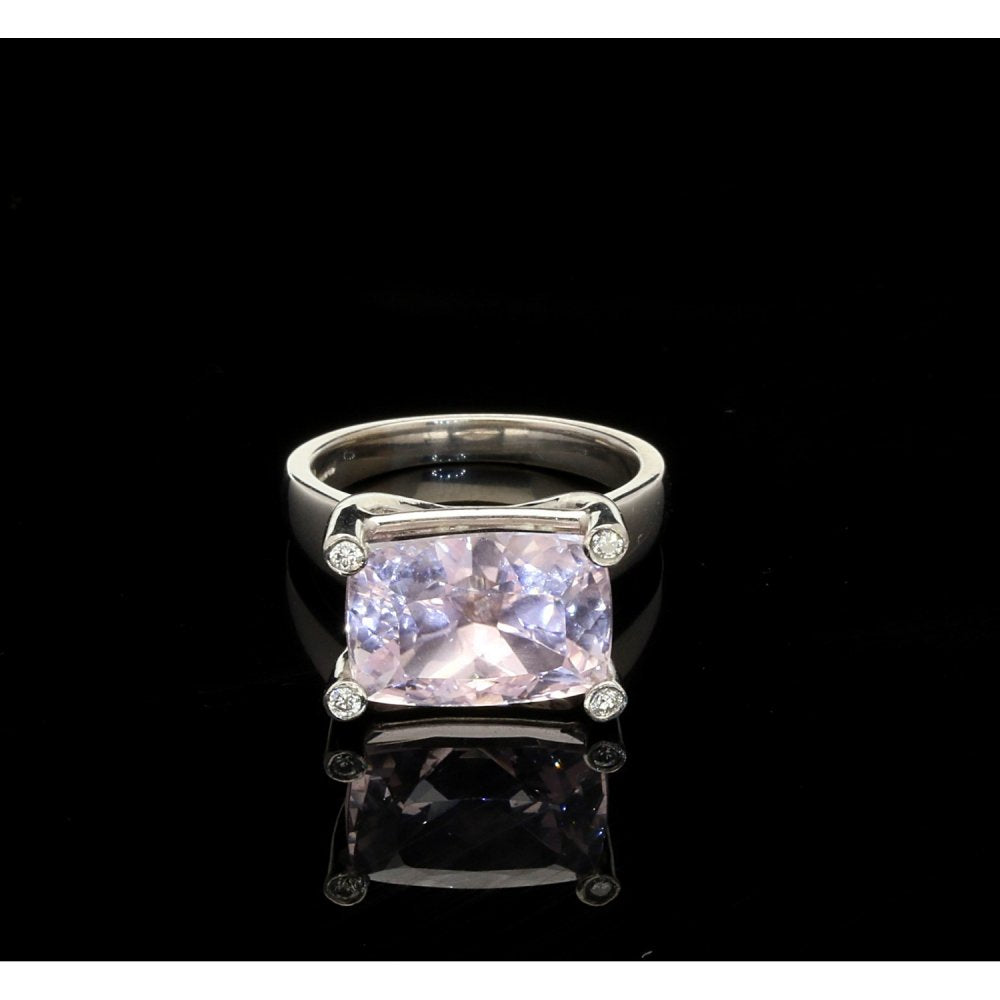 7.55ct Kunzite and Diamond Ring - 18ct White Gold