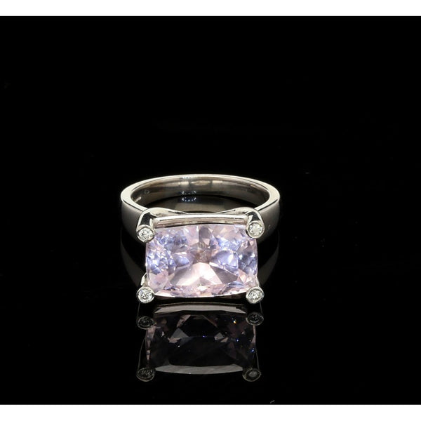 7.55ct Kunzite and Diamond Ring - 18ct White Gold