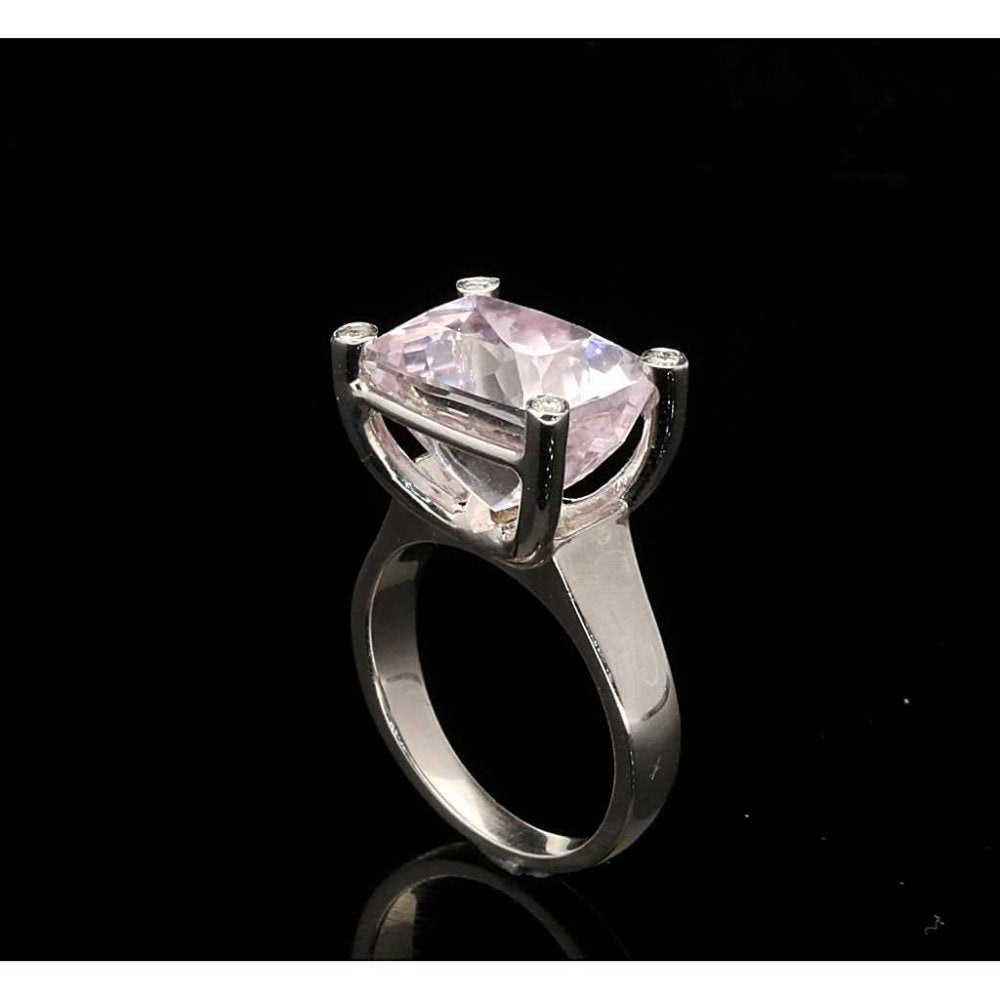 7.55ct Kunzite and Diamond Ring - 18ct White Gold