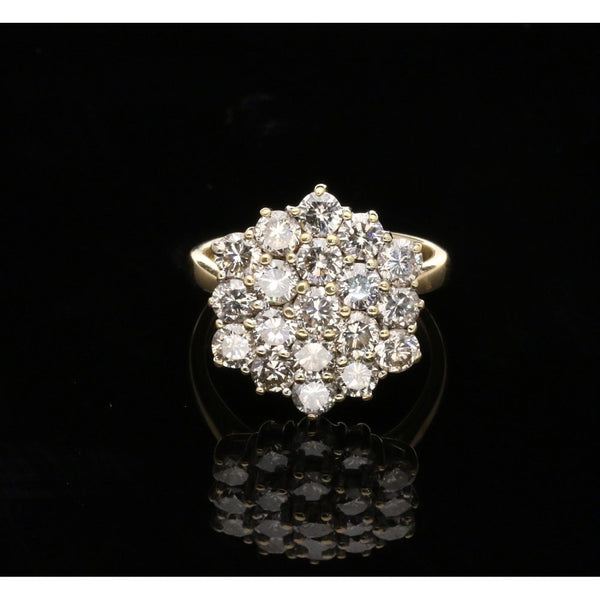 3.23ct Diamond Cluster Ring - 18ct Yellow Gold - Second Hand