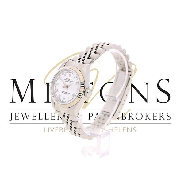 Second Hand Lady's Rolex Datejust 69174 - White Roman Dial