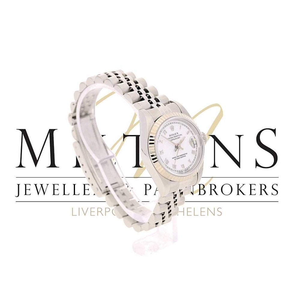 Second Hand Lady's Rolex Datejust 69174 - White Roman Dial