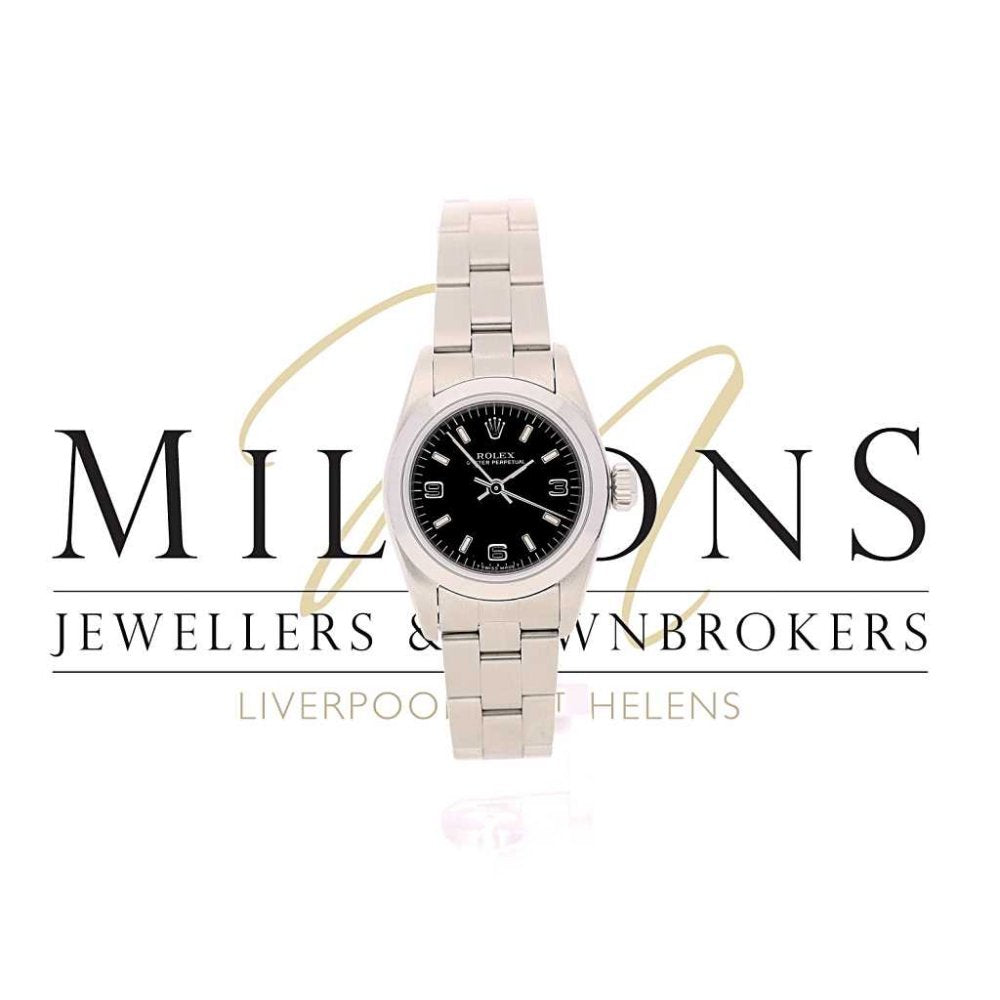 Second Hand Lady's Rolex Oyster Perpetual 67180 - Black Dial