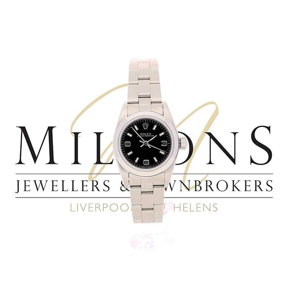 Second Hand Lady's Rolex Oyster Perpetual 67180 - Black Dial
