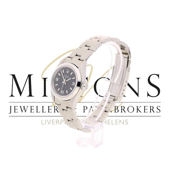 Second Hand Lady's Rolex Oyster Perpetual 67180 - Black Dial
