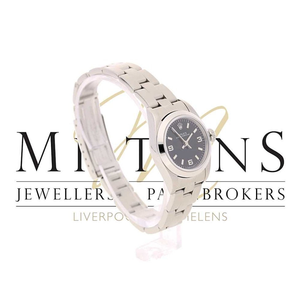 Second Hand Lady's Rolex Oyster Perpetual 67180 - Black Dial