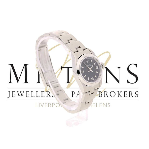 Second Hand Lady's Rolex Oyster Perpetual 67180 - Black Dial