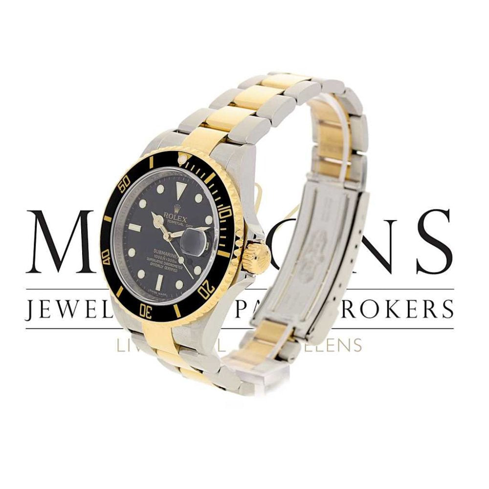 Second Hand Rolex Submariner 16613 - Steel and Gold - Black