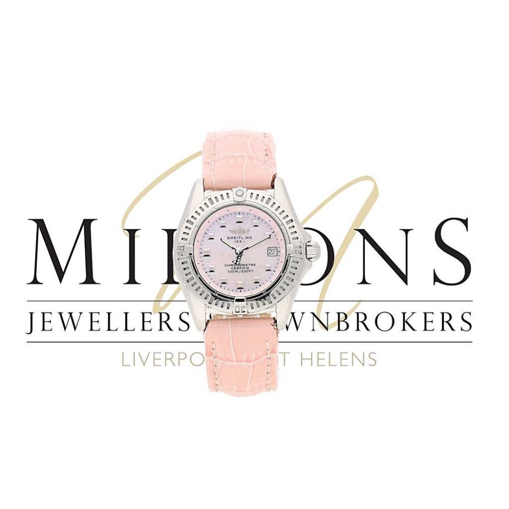 Lady's Second Hand Breitling Callistino Watch A72345 - Pink