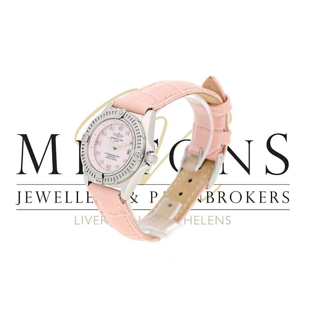 Lady's Second Hand Breitling Callistino Watch A72345 - Pink