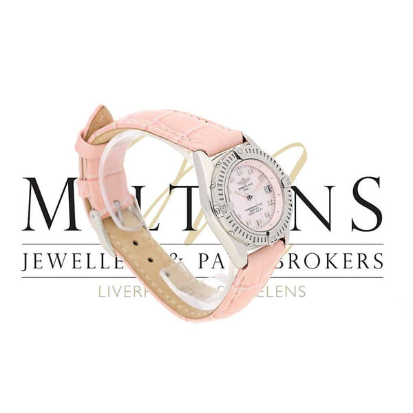 Lady's Second Hand Breitling Callistino Watch A72345 - Pink