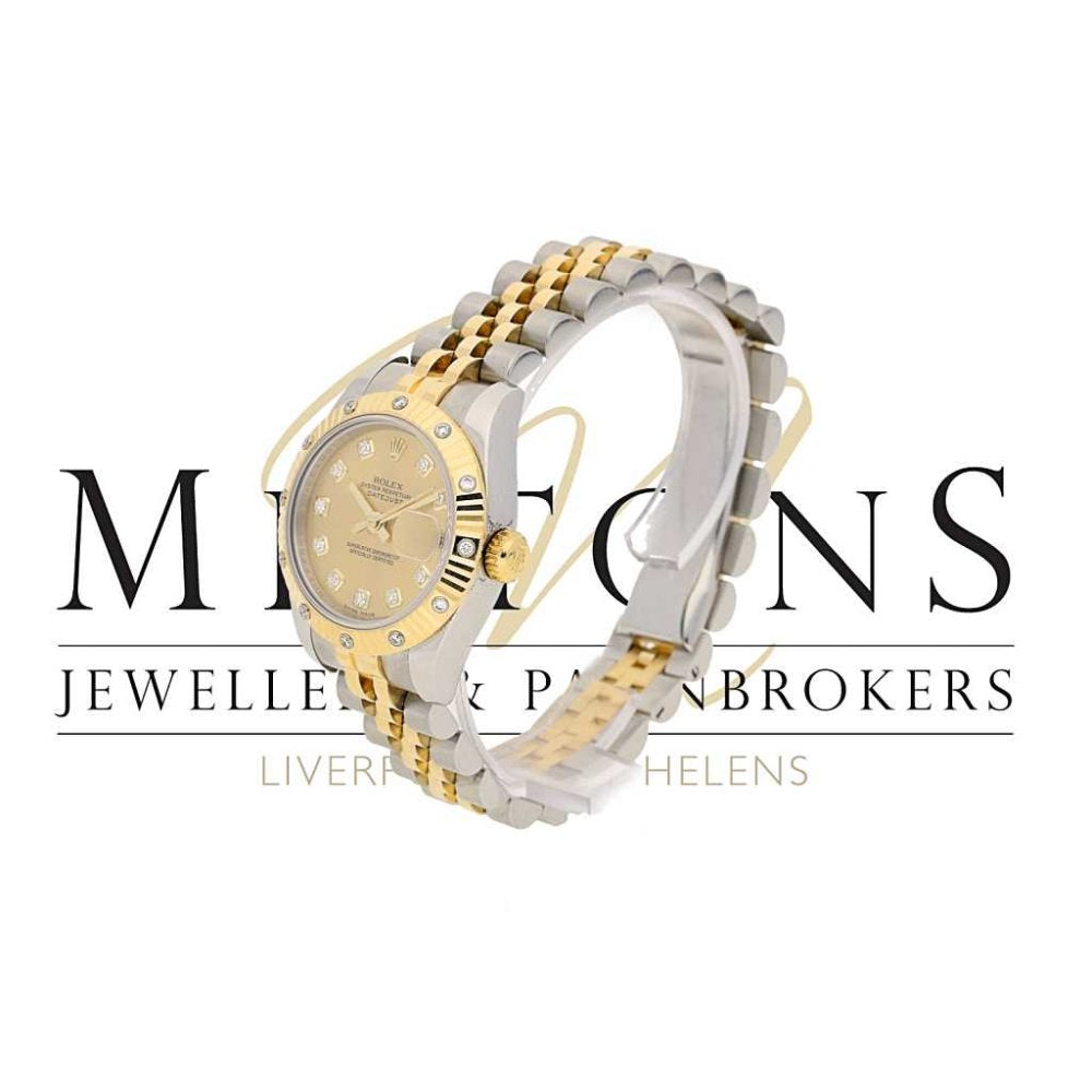Lady's Rolex Datejust 179313 - Diamond Bezel - Diamond Dial