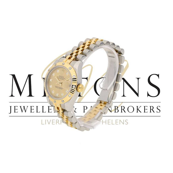 Lady's Rolex Datejust 179313 - Diamond Bezel - Diamond Dial