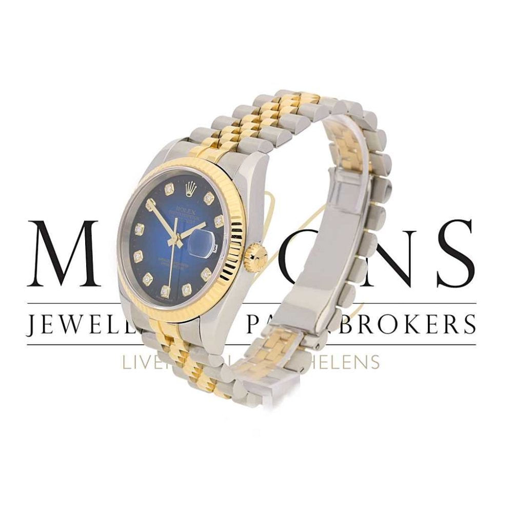 Second Hand Gents Rolex Datejust 116233 - Blue Diamond Dot Dial