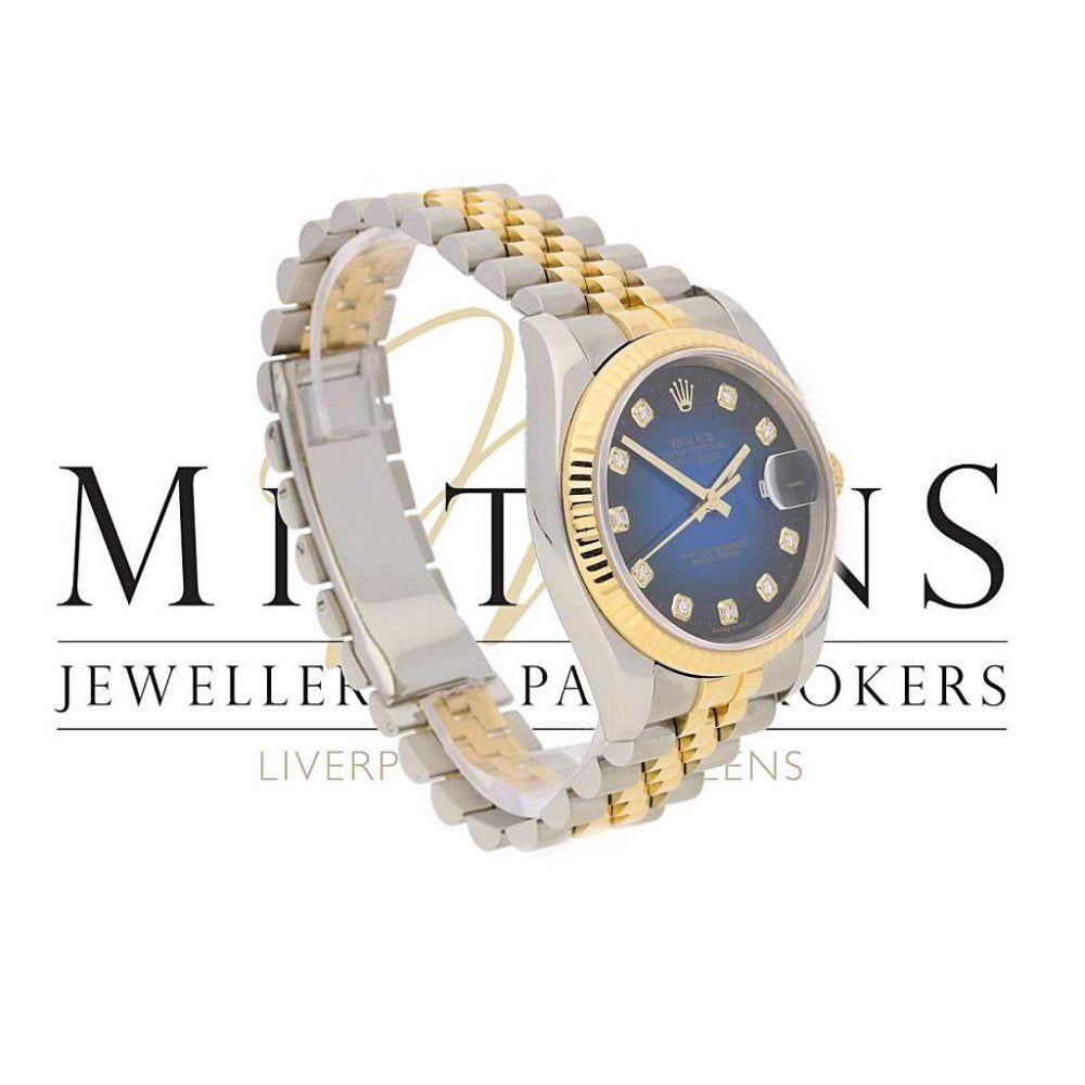 Second Hand Gents Rolex Datejust 116233 - Blue Diamond Dot Dial