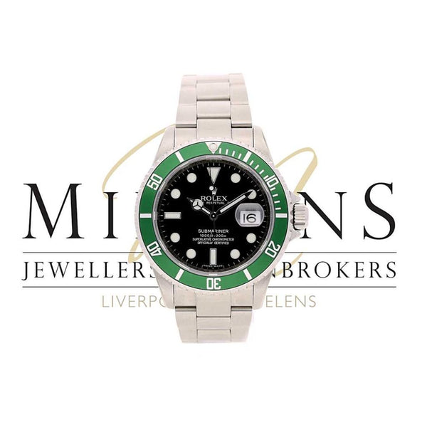 Second Hand Green Bezel Rolex Submariner 16610LV Watch