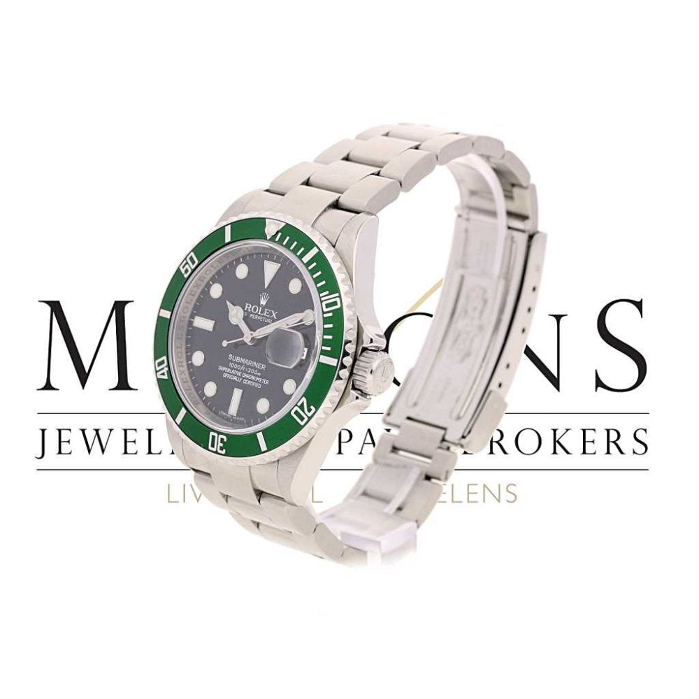 Second Hand Green Bezel Rolex Submariner 16610LV Watch