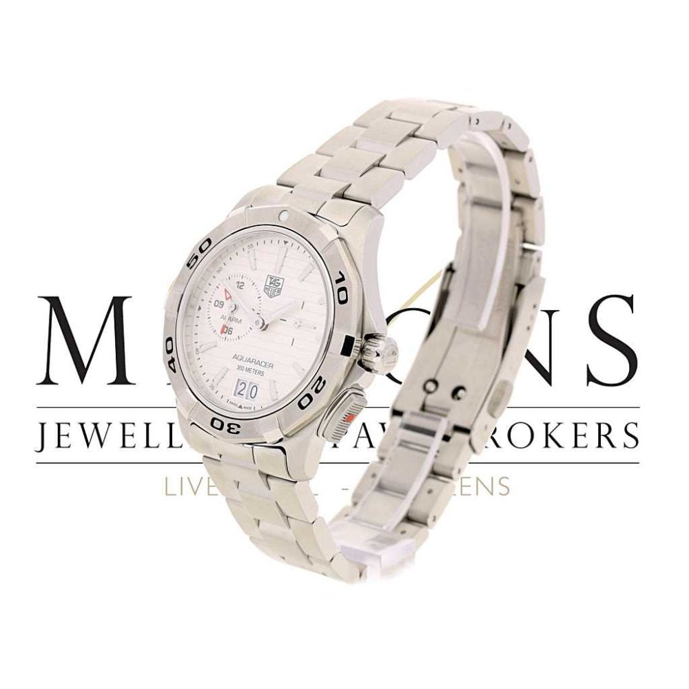 Unworn Tag Heuer Aquaracer Alarm Watch WAP111Y - Silver Dial