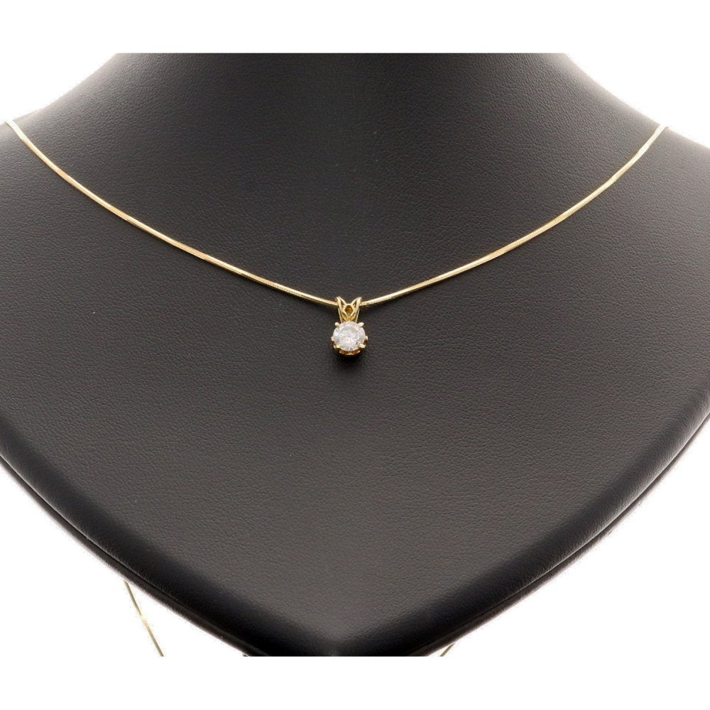 0.50ct Diamond Pendant on a 18ct Yellow Gold Snake Chain
