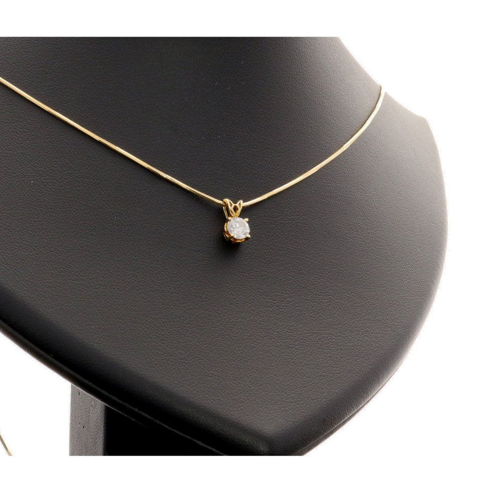0.50ct Diamond Pendant on a 18ct Yellow Gold Snake Chain