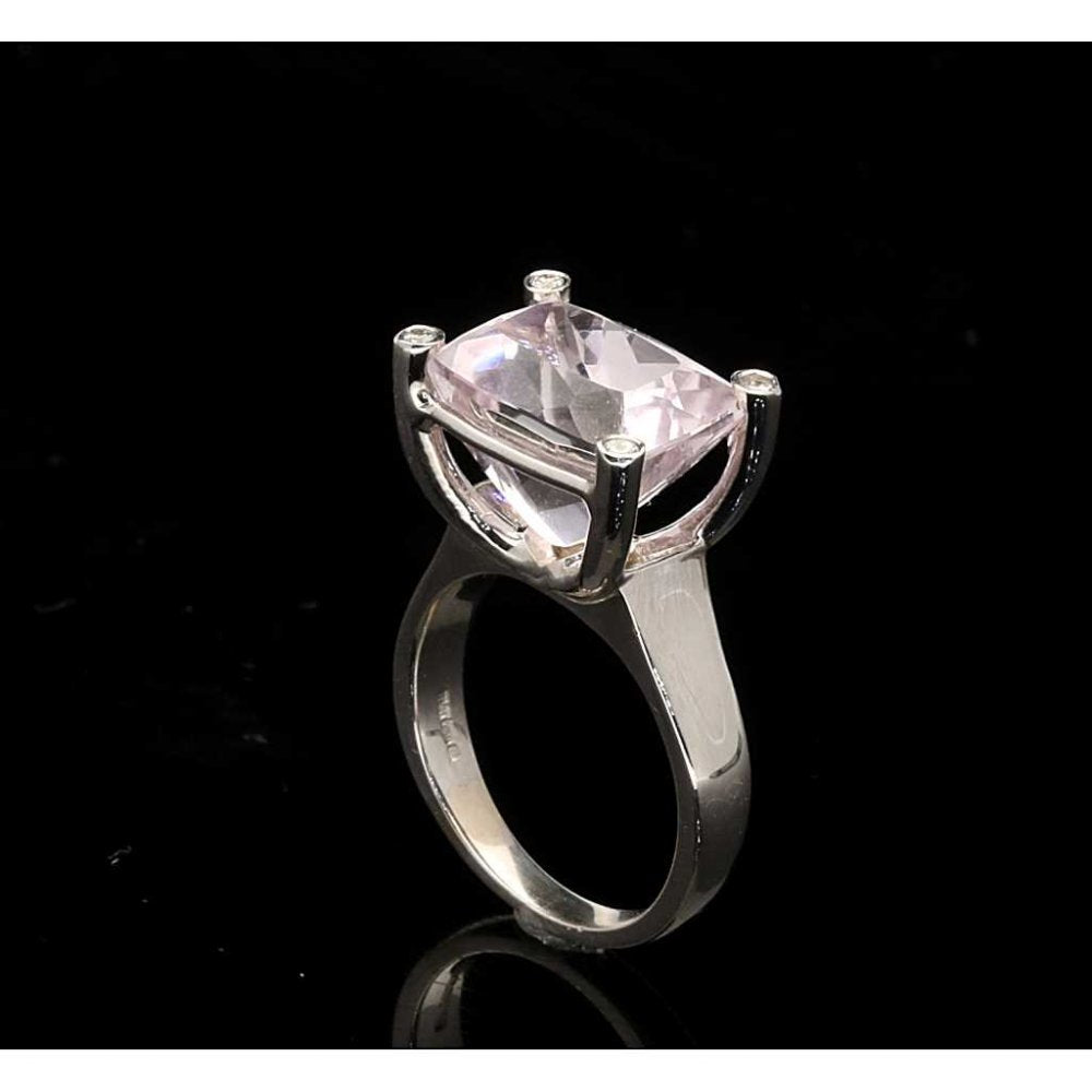 7.55ct Kunzite and Diamond Ring - 18ct White Gold