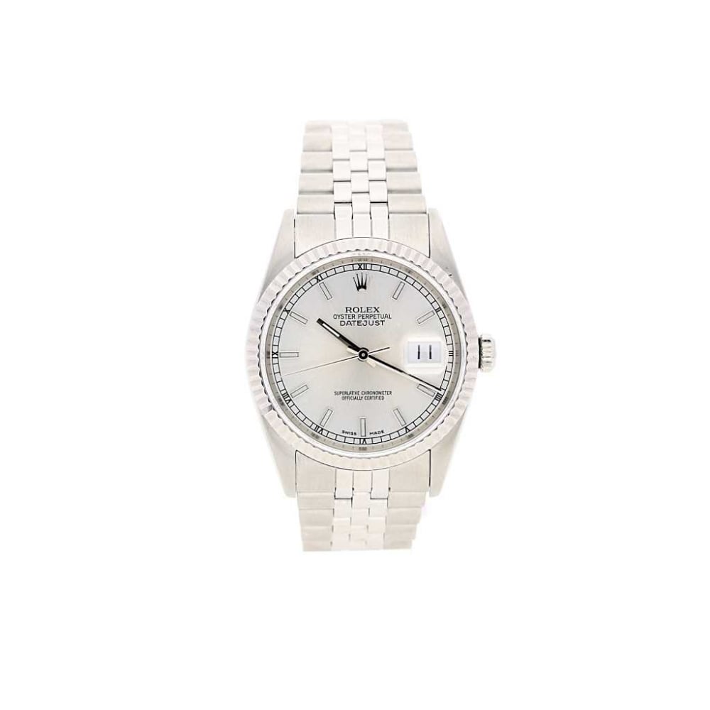 Rolex Datejust Stainless Steel and White Metal