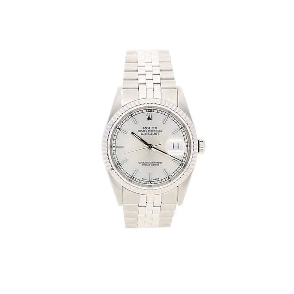 Rolex Datejust Stainless Steel and White Metal