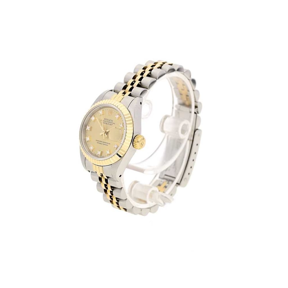 Second Hand Rolex Datejust 69173 - Champagne Diamond Dial 1992