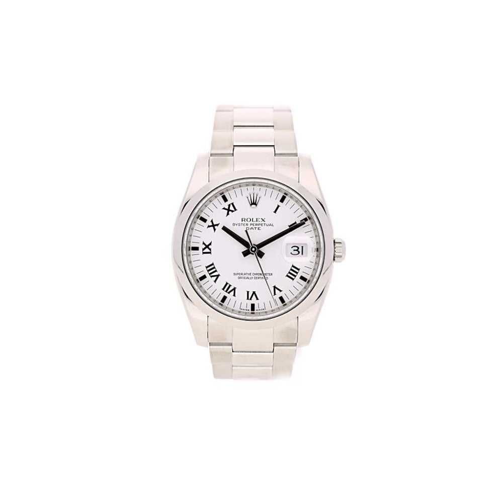 Oyster Date 115200 Pre-Owned Mens Watch, White Roman Dial, 2009