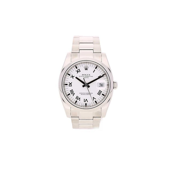 Oyster Date 115200 Pre-Owned Mens Watch, White Roman Dial, 2009