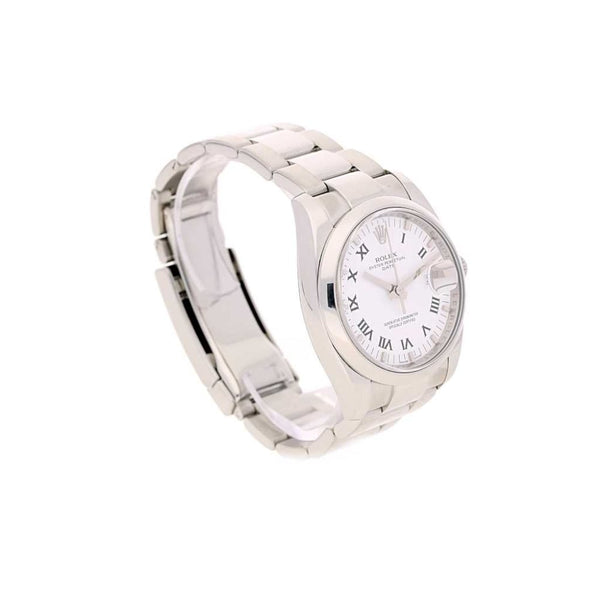 Oyster Date 115200 Pre-Owned Mens Watch, White Roman Dial, 2009