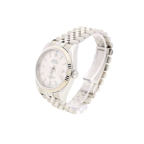 Datejust 116234 Mens Silver Batton Dial Watch, 2009