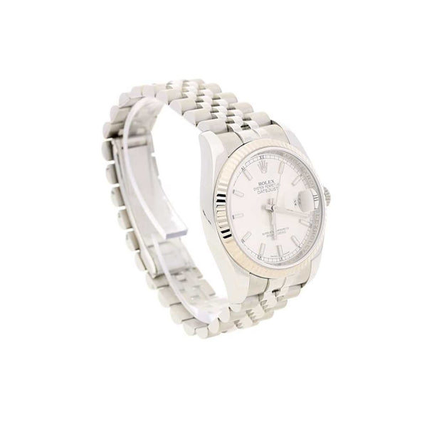 Datejust 116234 Mens Silver Batton Dial Watch, 2009