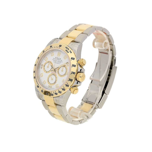 Unworn Rolex Daytona 116523 Steel and Gold, White Diamond Dial