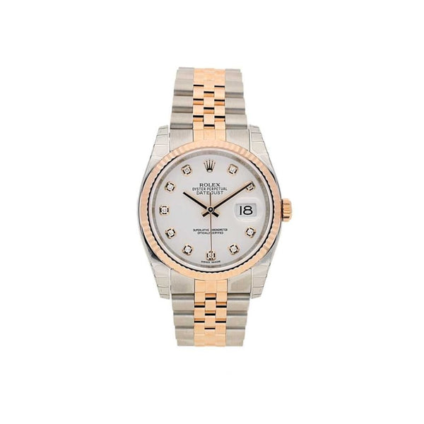Datejust 116231 Steel & Everose Gold, Diamond Dial, 2015 Unworn