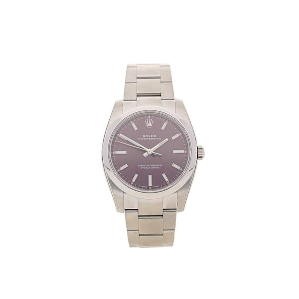Unworn Gents Rolex Oyster Perpetual 114200 - Red Grape Dial