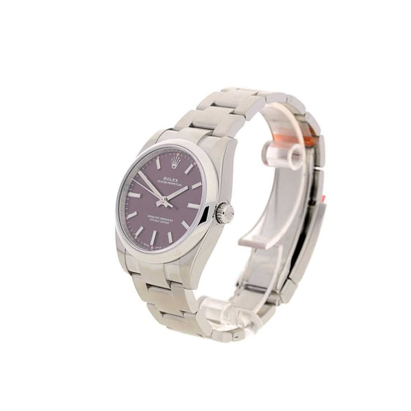 Unworn Gents Rolex Oyster Perpetual 114200 - Red Grape Dial