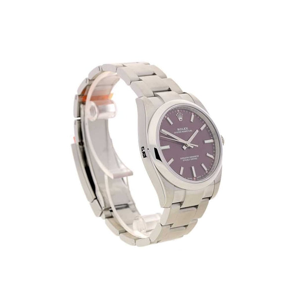 Unworn Gents Rolex Oyster Perpetual 114200 - Red Grape Dial