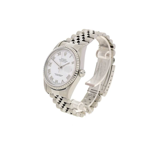 Pre Owned Gent's Rolex Datejust 16220 Watch - White Dial - 2001