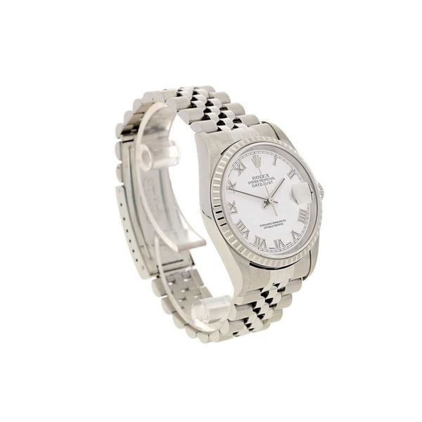 Pre Owned Gent's Rolex Datejust 16220 Watch - White Dial - 2001