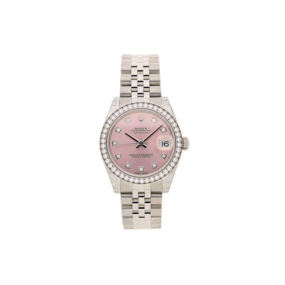 Unworn Rolex Datejust 31mm, Original Diamond Bezel, Pink, 178384